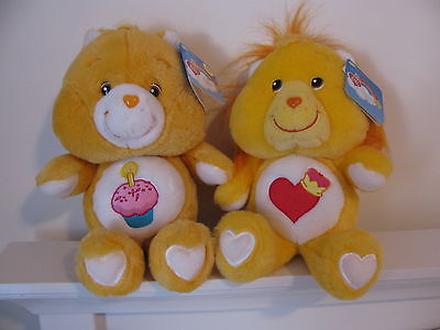 2 Care Bear CB  Birthday Bear & Brave Heart Lion  20th Anniversary