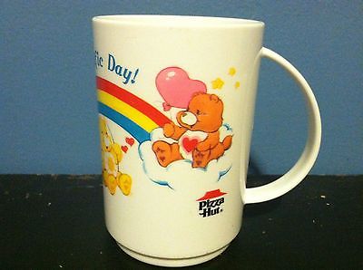 1985 Pizza Hut CARE BEARS Plastic Coffee Cup Mug **NICE**
