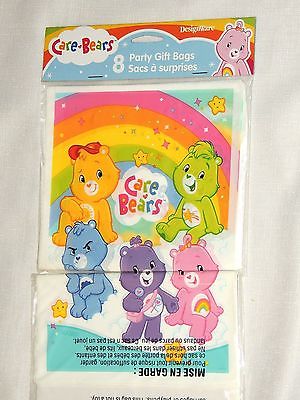 NEW  BABY CARE BEARS   8-LOOT BAGS PLASTIC MULTI=COLOR   PARTY SUPPLIES
