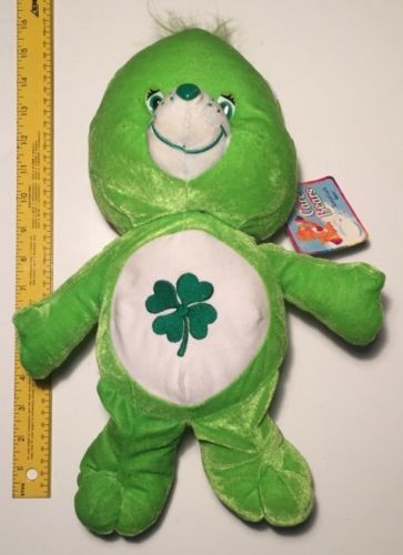 Large Good Luck Care Bears Charmers Green Shamrock With Tags! Nice!