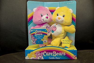 BNWT Care Bears 7 inch TAKE CARE BEAR & BIRTHDAY BEAR CUDDLE PAIR Classic Versio