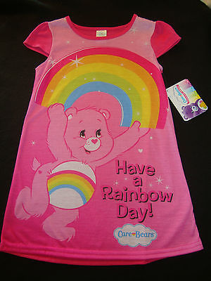 CARE BEARS lightweight SUMMER NIGHTIE NWTS "HAVE A RAINBOW DAY"