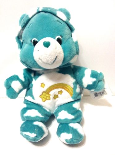 ~ New! 2015 Genuine Special Edition CARE BEARS~ PJ Party WISH BEAR Teal 9