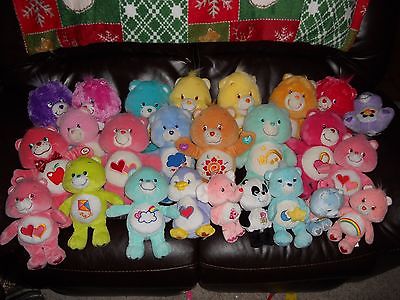 HUGE lot of 25 Care Bear Plush dolls, 2002, overall nice condition, cousins