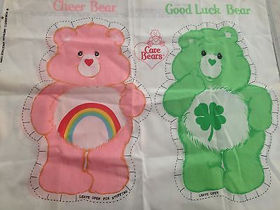 Vtg 1983 Care Bears Cut & Sew Fabric Good Luck & Cheer Bears Unused New