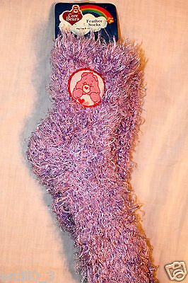 NEW CARE BEARS  PURPLE FEATHER SOCKS, 9-11 ADULT SIZE