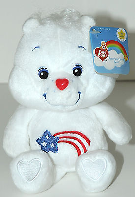 Care Bears 20th Anniversary 2002 America Cares Bear Plush Beanie Patriotic Cute