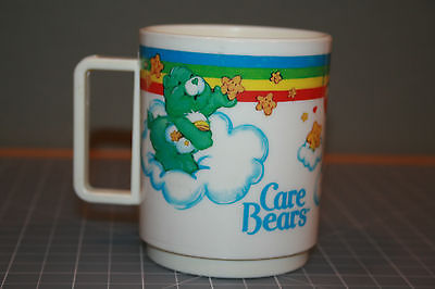 Vintage Care Bears Kids Plastic Cup Mug Deka 1983