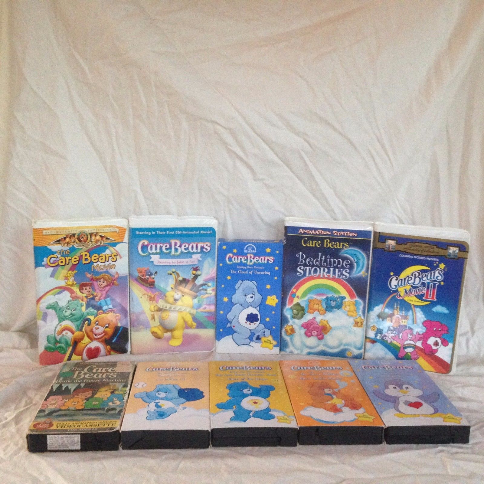 CARE BEARS LOT OF 10 DIFFERENT CHILDREN'S CARTOON VHS CASSETTE TAPES FREE SHIP