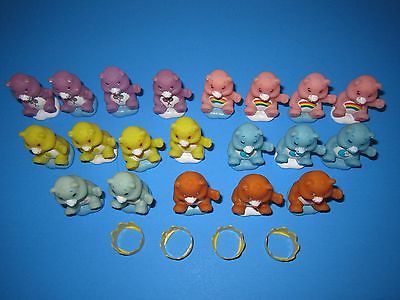Lot of 20 Care Bears and 4 Crowns Miniature Cake or Cupcake toppers / toys