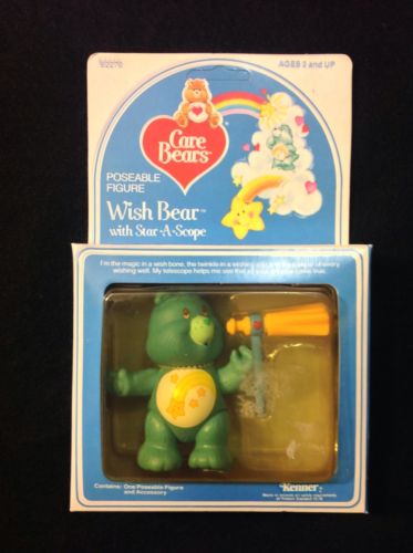 Vintage Kenner Care Bears Poseable Wish Bear Star-A-Scope Accessory NRFB box