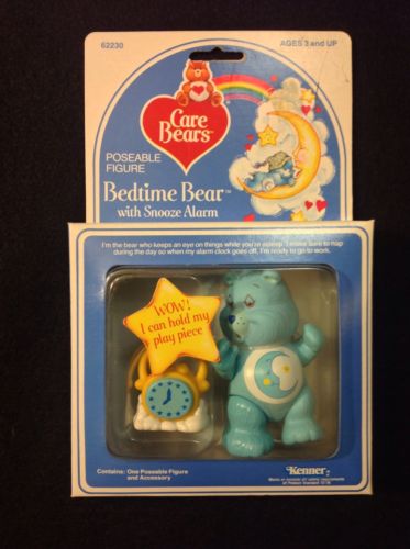 Vintage Kenner Care Bears Poseable Bedtime Bear Snooze Alarm Accessory NRFB box