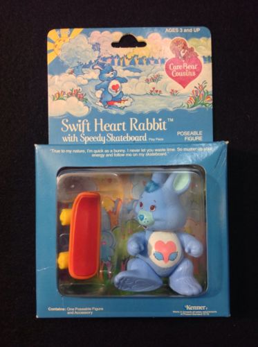 Vintage Kenner Care Bears Cousin Swift Heart Rabbit Speedy Skateboard Accessory