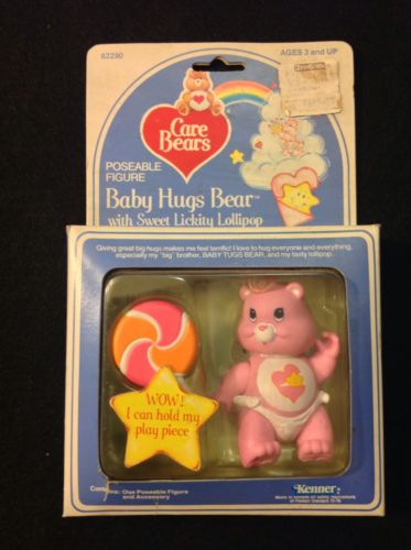 Vintage Kenner Care Bears Poseable Baby Hugs Bear Sweet Lickity Lollipop