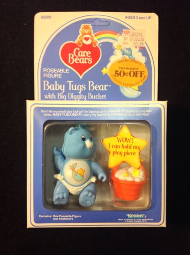 Vintage Kenner Care Bears Poseable Baby Tugs Bear Big Diggity Bucket Accessory