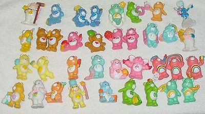 Vtge Lot of 36 Different Kenner Care Bear PVC Solid Miniatures ~ Case