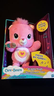 CARE BEARS Pink WONDERHEART Wiggle Hugs Heart Sings Soft Stuffed Electronic Toy