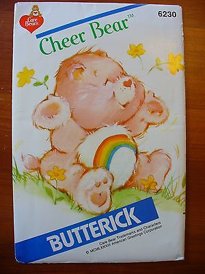 NIP Butterick CARE BEARS CHEER BEAR Sewing Pattern UNCUT #6230 Stuffed Toy Doll