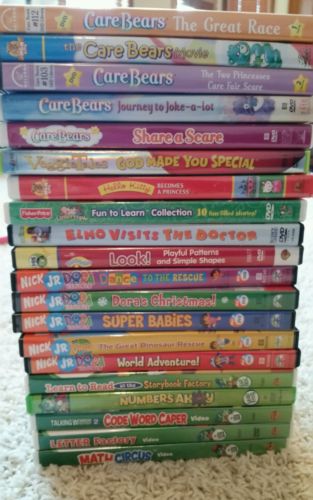 Dora Diego Leap Frog Care Bears Elmo Teletubbies Little People Hello Kitty DVDs