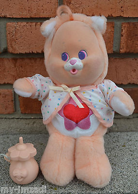 Vintage 1986 BABY PROUD HEART CAT CUB Original Care Bear COMPLETE with ACCESSORY