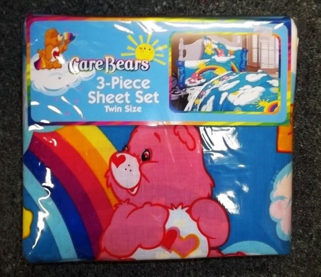 Vintage CARE BEARS 3 piece SHEET SET Twin Size CATCH SOME FUN Sealed NEW