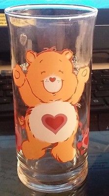 VINTAGE 1983 CARE BEAR TENDERHEART LIMITED EDITION COLLECTORS GLASS PIZZA HUT
