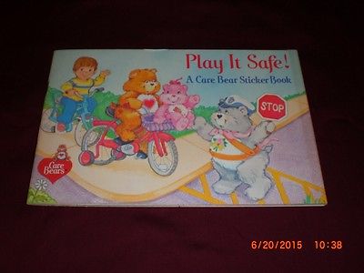 1984 Random House Pizza Hut Play It Safe! A Care Bears Sticker Book New Unused