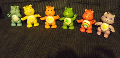 VINTAGE LOT OF 6 80'S CARE BEAR TOY ACTION FIGURES POSABLE PVC