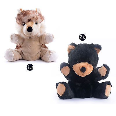 Husky Black Bear  Plush Collectible  Animal Baby Kids Hand Puppets Toys Dolls