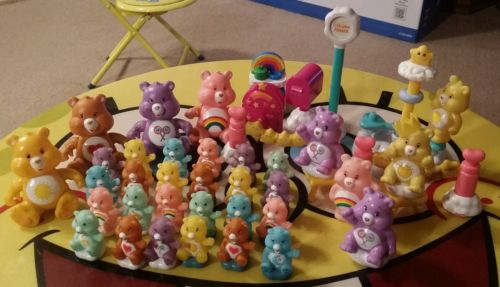Lot of 33 Care Bears and 10 Accessories Miniature Cake or Cupcake toppers / toys