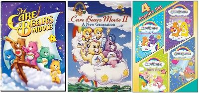 Lot of 3 Dvds; Care Bears Movie 1 & 2 Plus 4 Feature Films Set Gift  NEW! 