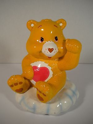 Vintage 1980's TCFC Care Bears Tender Heart Bear On Cloud Ceramic Coin Bank