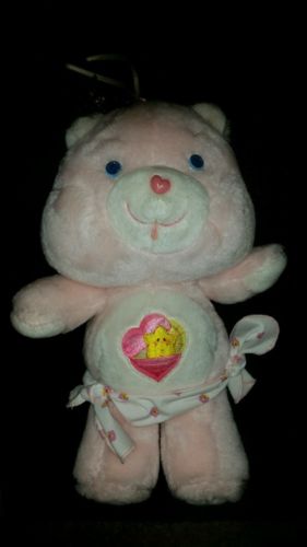 Vintage Kenner 1983 Baby Hugs Bear Pink w/Diaper Star Cute Hearts Sweet EUC
