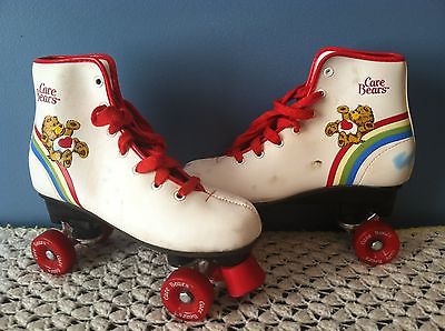 Vtg 1983 CARE BEARS Roller Skates (Youth Size 3) w/ Laces Brookfield Athletics