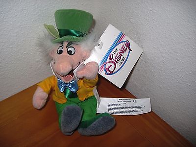 Mad Hatter Alice and Wonderland Bean Bag Disney Store 8" Plush RARE - New tags!