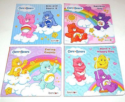 Brand New SET (4) Care Bears Board Books Counting Sharing Colors Toddler Xmas 