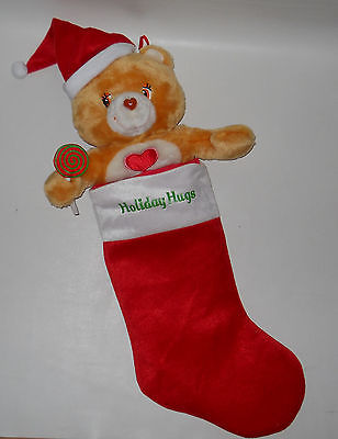 2005 Care Bears Plush Tenderheart Christmas Stocking Holiday Hugs Lollipop 