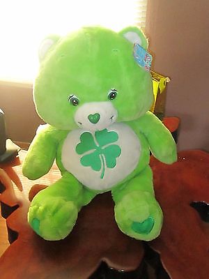 WOW! RARE Large Care Bears/Good Luck/Green/  2 ft.+ tall/ Christmas /collectible