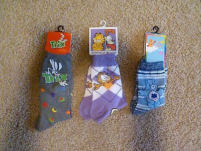 Women's Socks - Garfield, Trix, Care Bears! 3 prs NWT Size 9-11 Free Shipping
