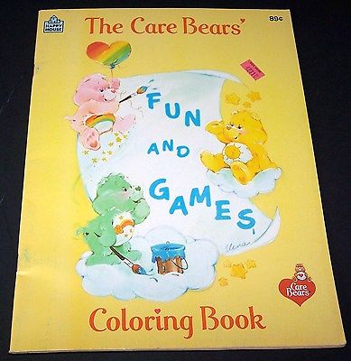 Vintage 1984 Care Bears Fun and Games Coloring Book by Happy House