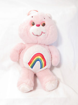 Vintage 1983 Pink Care Bear w/Rainbow- Jumbo 17