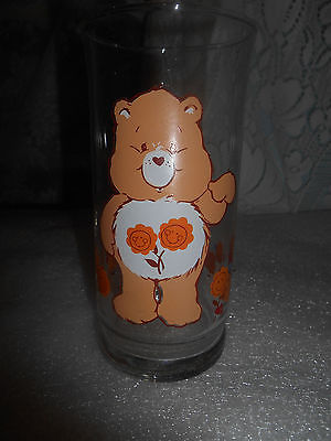 COLLECTIBLE CARE BEARS "FRIEND BEAR" DRINKING GLASS - 6" - 1983 - FREE SHIP