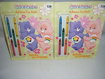 Lot of 8 CARE BEARS Bonus Fun Smiles and Giggles Coloring Book With crayons