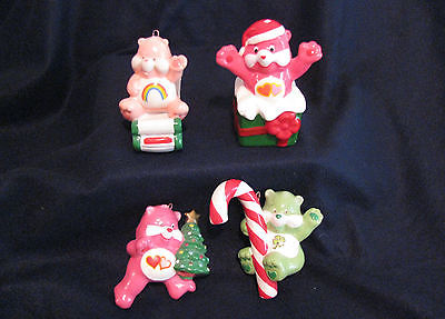 Lot of 4 Vintage Care Bears CB - Ceramic Christmas Tree Ornaments