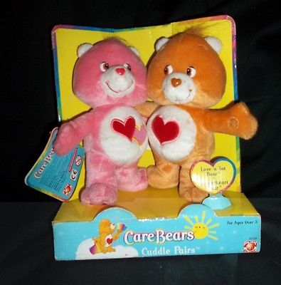 New Old Stock Care Bears Cuddle Pairs Plush Love-A-Lot & Tenderheart