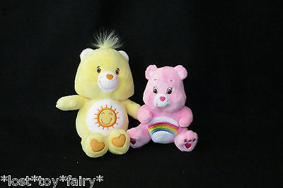 Lot Yellow Funshine Cheer Care Bear Baby Friendly Stuffed Plush Sewn Rattle Toy