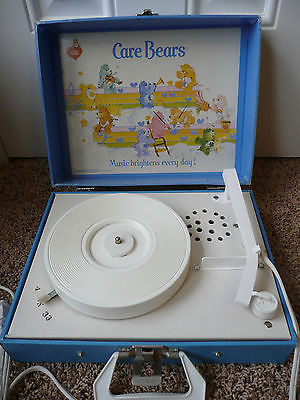 Vintage Care Bears 1983 Playtime Childrens Phonograph Record Player Turntable 