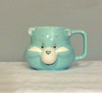 Vintage Care Bears Ceramic Mug - Bedtime Bear 1984  #53032 - Light Blue 