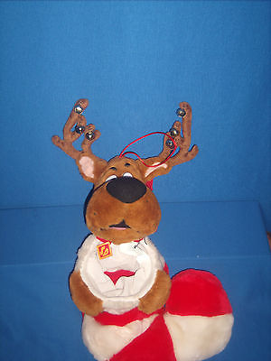 Singing Animated SCOOBY DOO Candy Cane Christmas STOCKING eindeer Antlers (BR-9