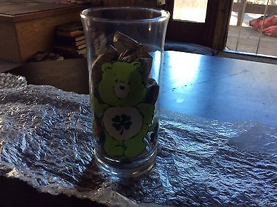 Vintage Good Luck Care Bear Carebear Pizza Hut Collectible Glass Cup 1983
